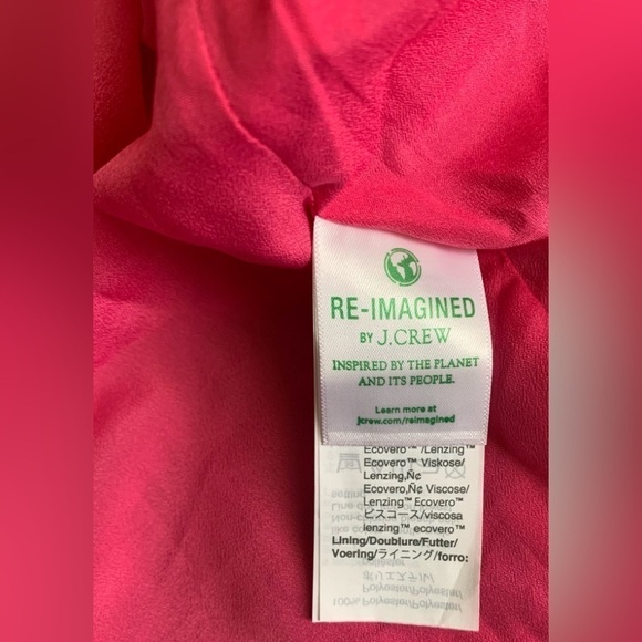 NWT, J. Crew Faux Wrap, Knee Length Dress in Fuchsia w/ Floral Pattern, Size 4 - Picture 9 of 12